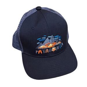 Patagonia Navy Mesh Trucker Hat Snapback Cap Outdoor Hiking